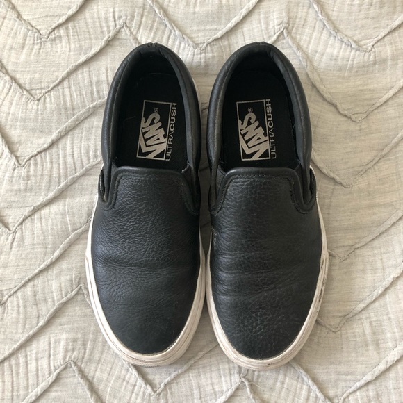 black leather vans size 6